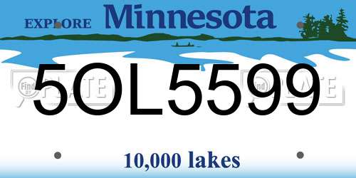 5OL5599 Minnesota License Plate