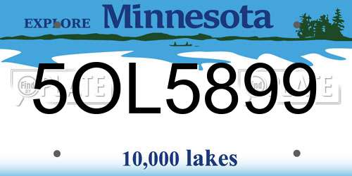 5OL5899 Minnesota License Plate