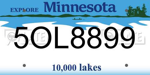 5OL8899 Minnesota License Plate