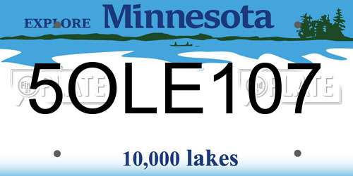 5OLE107 Minnesota License Plate