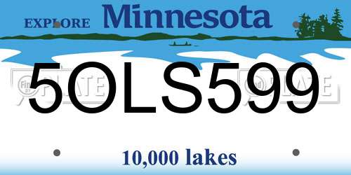5OLS599 Minnesota License Plate