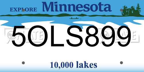 5OLS899 Minnesota License Plate