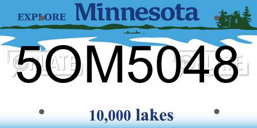 5OM5048 Minnesota License Plate