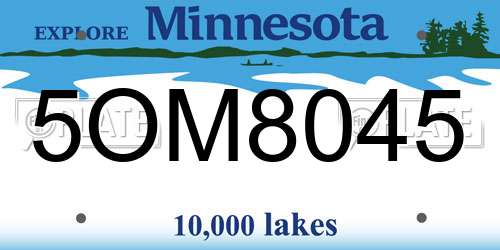 5OM8045 Minnesota License Plate