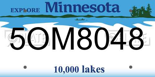 5OM8048 Minnesota License Plate