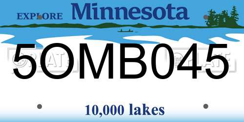 5OMB045 Minnesota License Plate