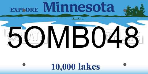 5OMB048 Minnesota License Plate