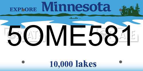 5OME581 Minnesota License Plate
