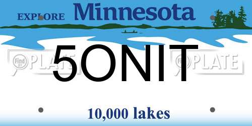 5ONIT Minnesota License Plate