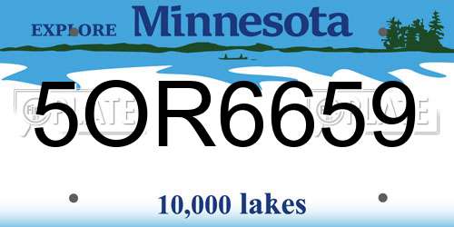 5OR6659 Minnesota License Plate