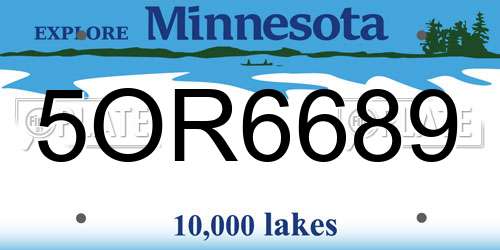 5OR6689 Minnesota License Plate