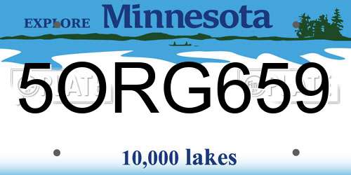 5ORG659 Minnesota License Plate