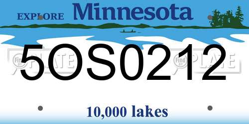 5OS0212 Minnesota License Plate