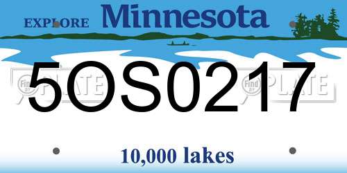 5OS0217 Minnesota License Plate