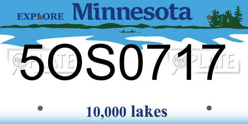 5OS0717 Minnesota License Plate