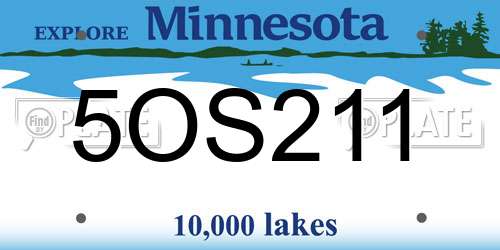 5OS211 Minnesota License Plate