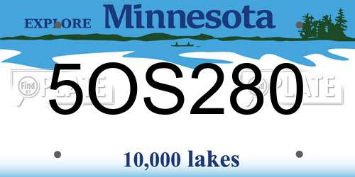 5OS280 Minnesota License Plate