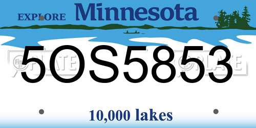 5OS5853 Minnesota License Plate