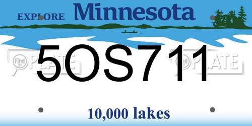 5OS711 Minnesota License Plate