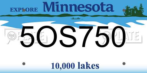 5OS750 Minnesota License Plate