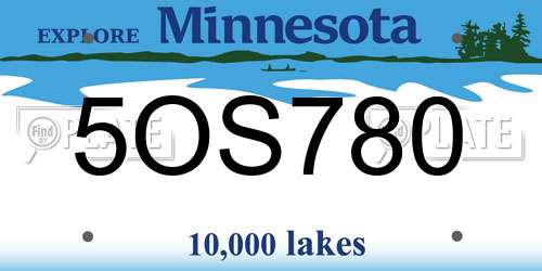 5OS780 Minnesota License Plate