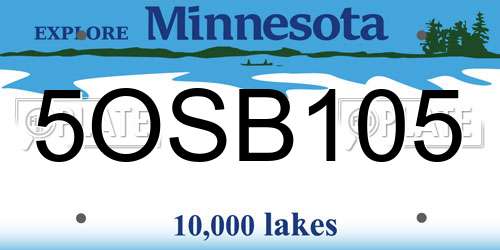 5OSB105 Minnesota License Plate
