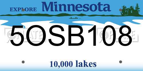 5OSB108 Minnesota License Plate