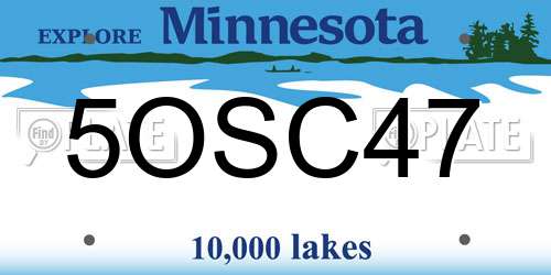 5OSC47 Minnesota License Plate