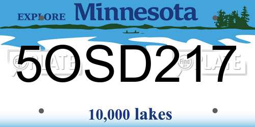 5OSD217 Minnesota License Plate