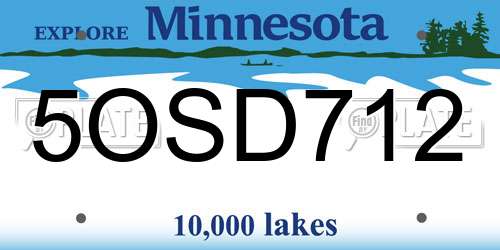 5OSD712 Minnesota License Plate