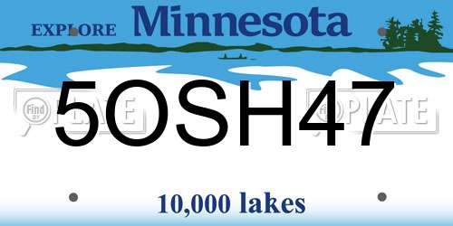 5OSH47 Minnesota License Plate
