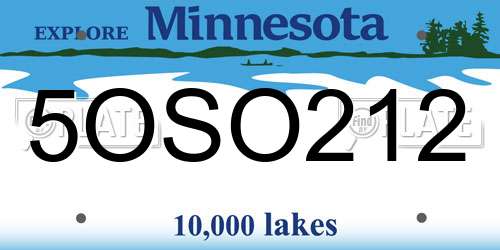 5OSO212 Minnesota License Plate