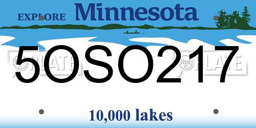 5OSO217 Minnesota License Plate