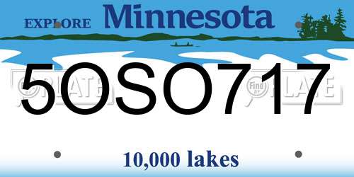 5OSO717 Minnesota License Plate