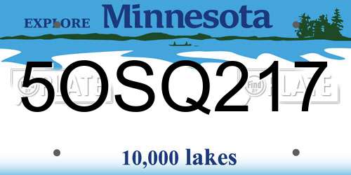 5OSQ217 Minnesota License Plate