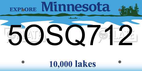 5OSQ712 Minnesota License Plate
