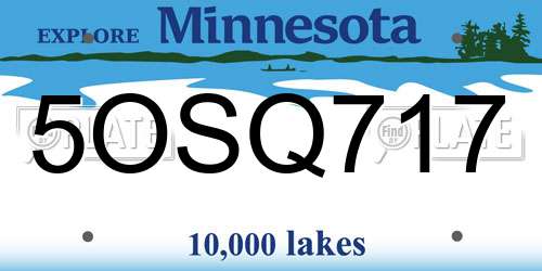 5OSQ717 Minnesota License Plate