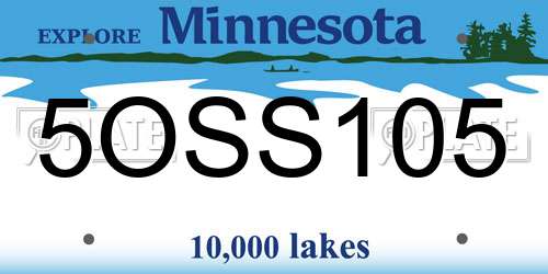 5OSS105 Minnesota License Plate