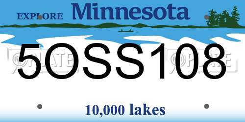 5OSS108 Minnesota License Plate