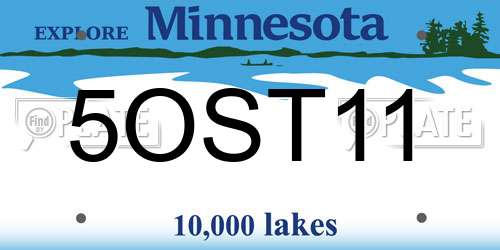 5OST11 Minnesota License Plate