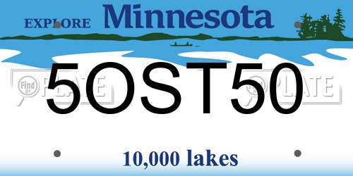 5OST50 Minnesota License Plate