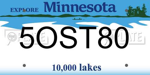 5OST80 Minnesota License Plate