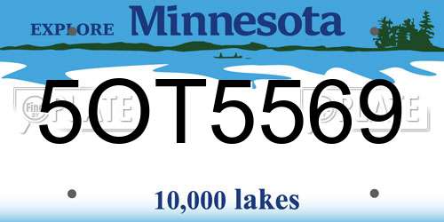 5OT5569 Minnesota License Plate