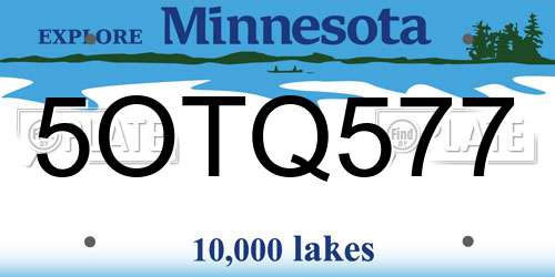 5OTQ577 Minnesota License Plate