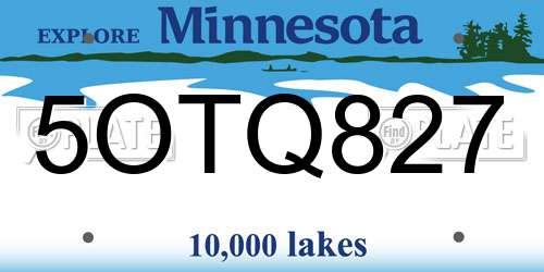 5OTQ827 Minnesota License Plate