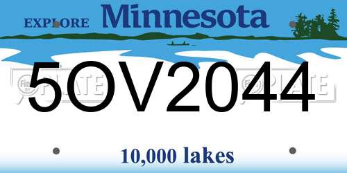 5OV2044 Minnesota License Plate