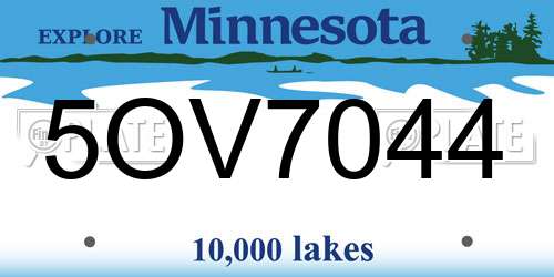 5OV7044 Minnesota License Plate