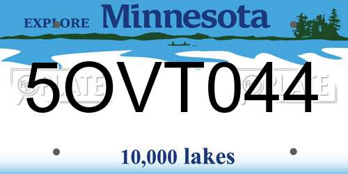 5OVT044 Minnesota License Plate