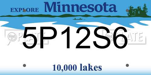 5P12S6 Minnesota License Plate