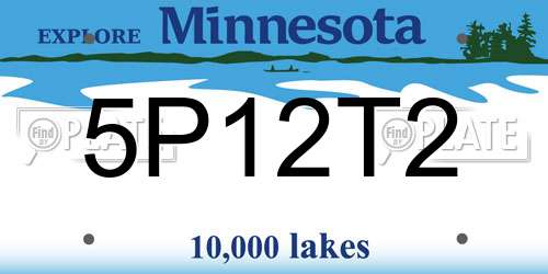 5P12T2 Minnesota License Plate